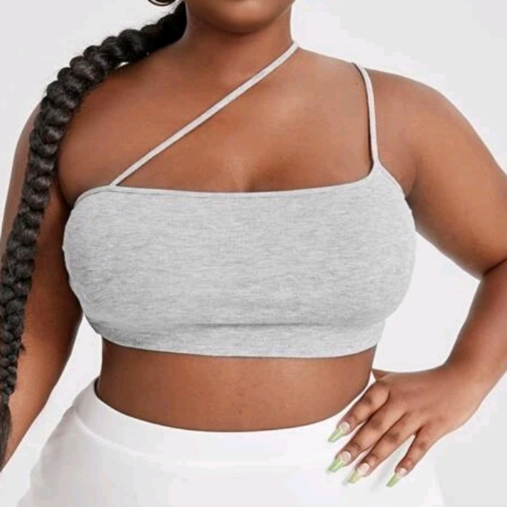 Shein SXY One Shoulder Cut Out Crop Top NWT